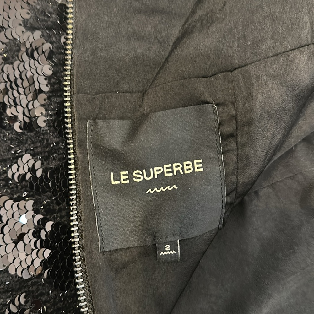 Revolve Le Superbe Nominee Tux Dress in Noir Cluster Shine Size 2 - Picture 14 of 15
